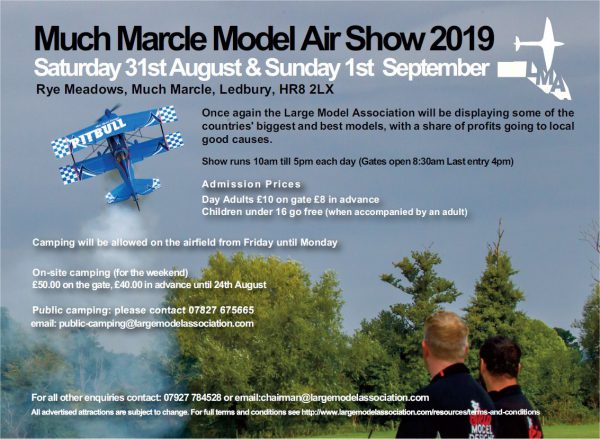 Much Marcle Large Model Air Show – 31st August & 1st September 2019